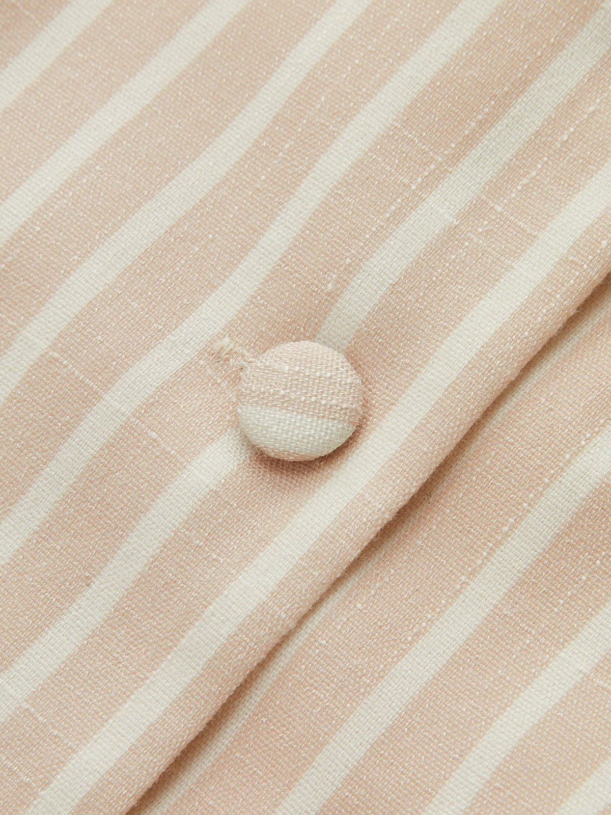 Lace-Up Back Striped Button Front Mini Dress