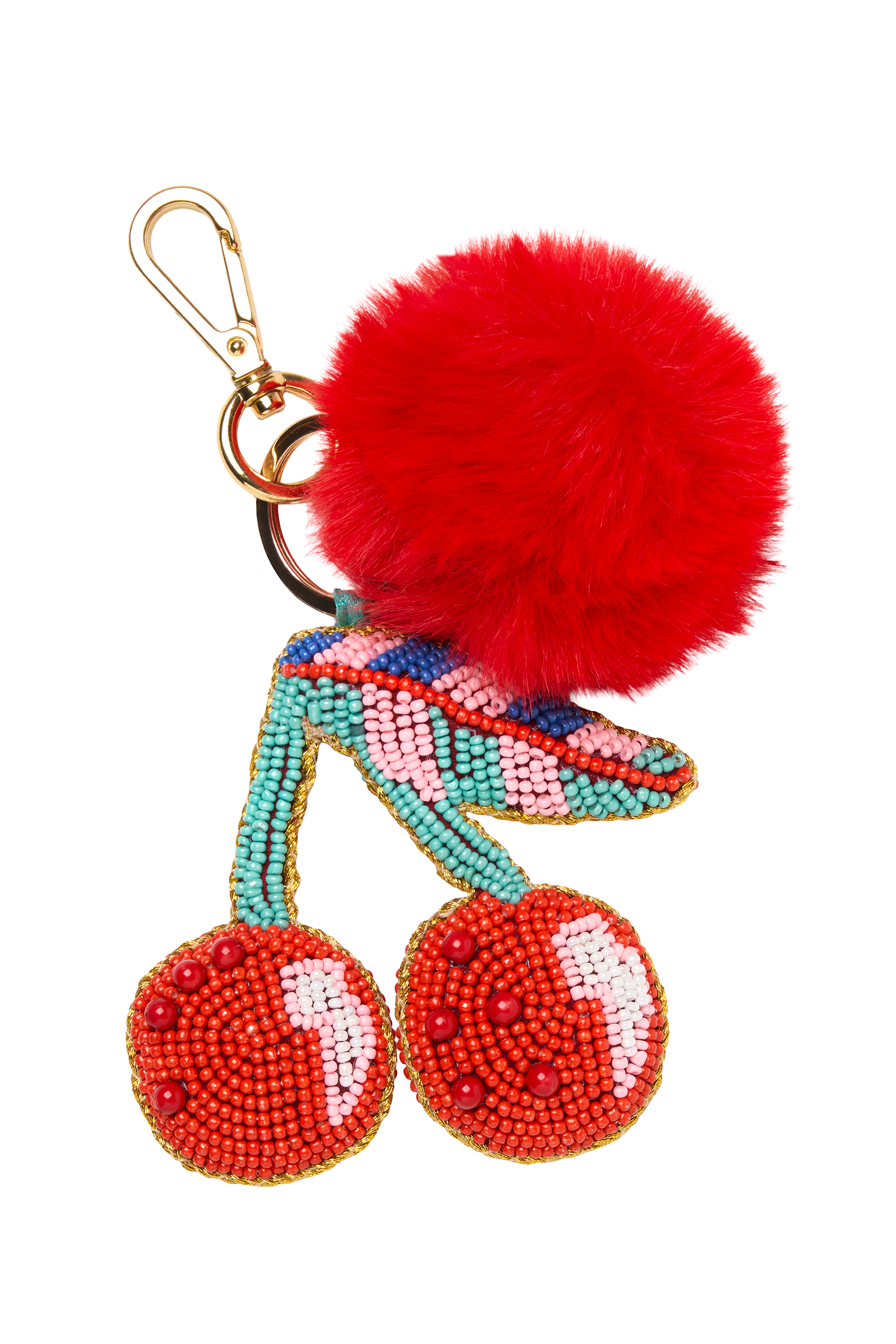 Cherry Beaded Bag Charm