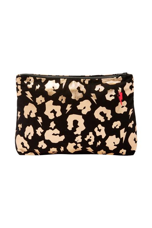 Black with Rose Gold Leopard Swag Bag