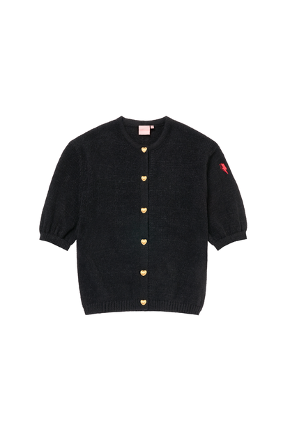Black Short Sleeve Cardigan