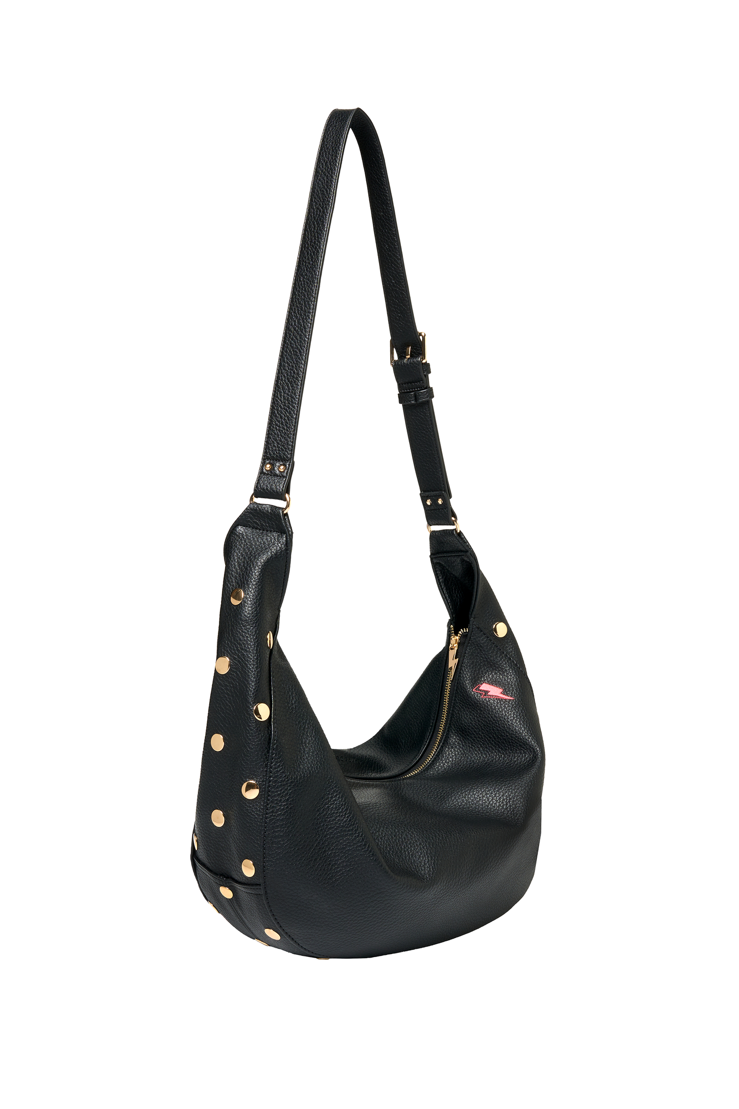 Black Studded Slouch Bag