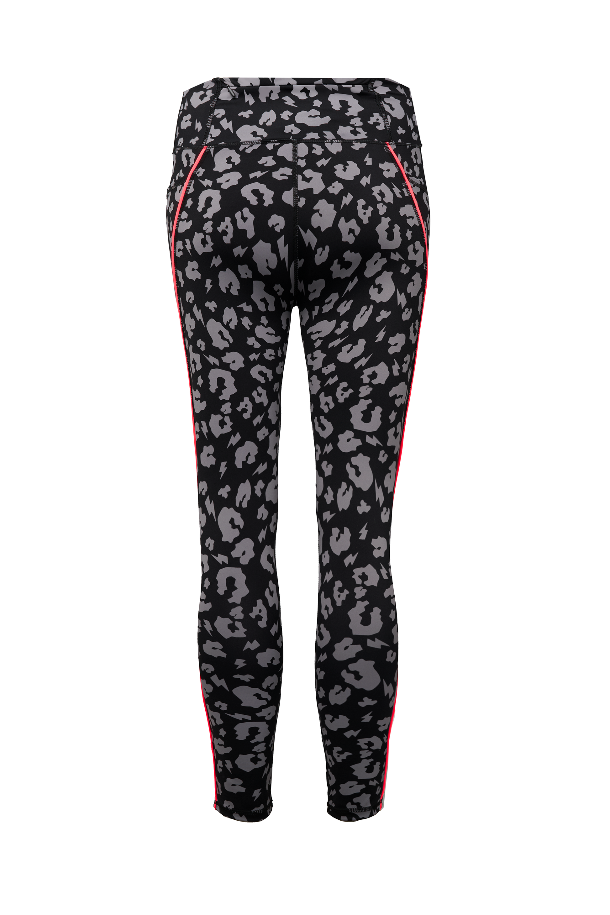 Black with Grey Leopard Full Length Active Leggings