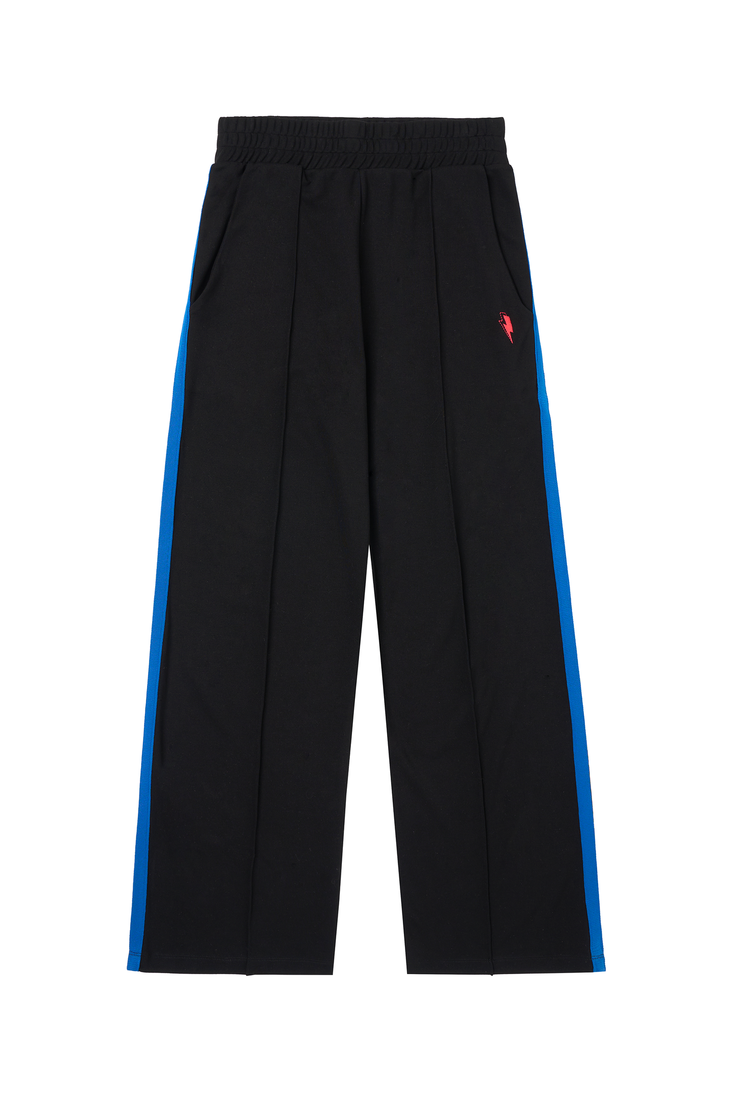 Black Side Stripe Wide Leg Jersey Trousers