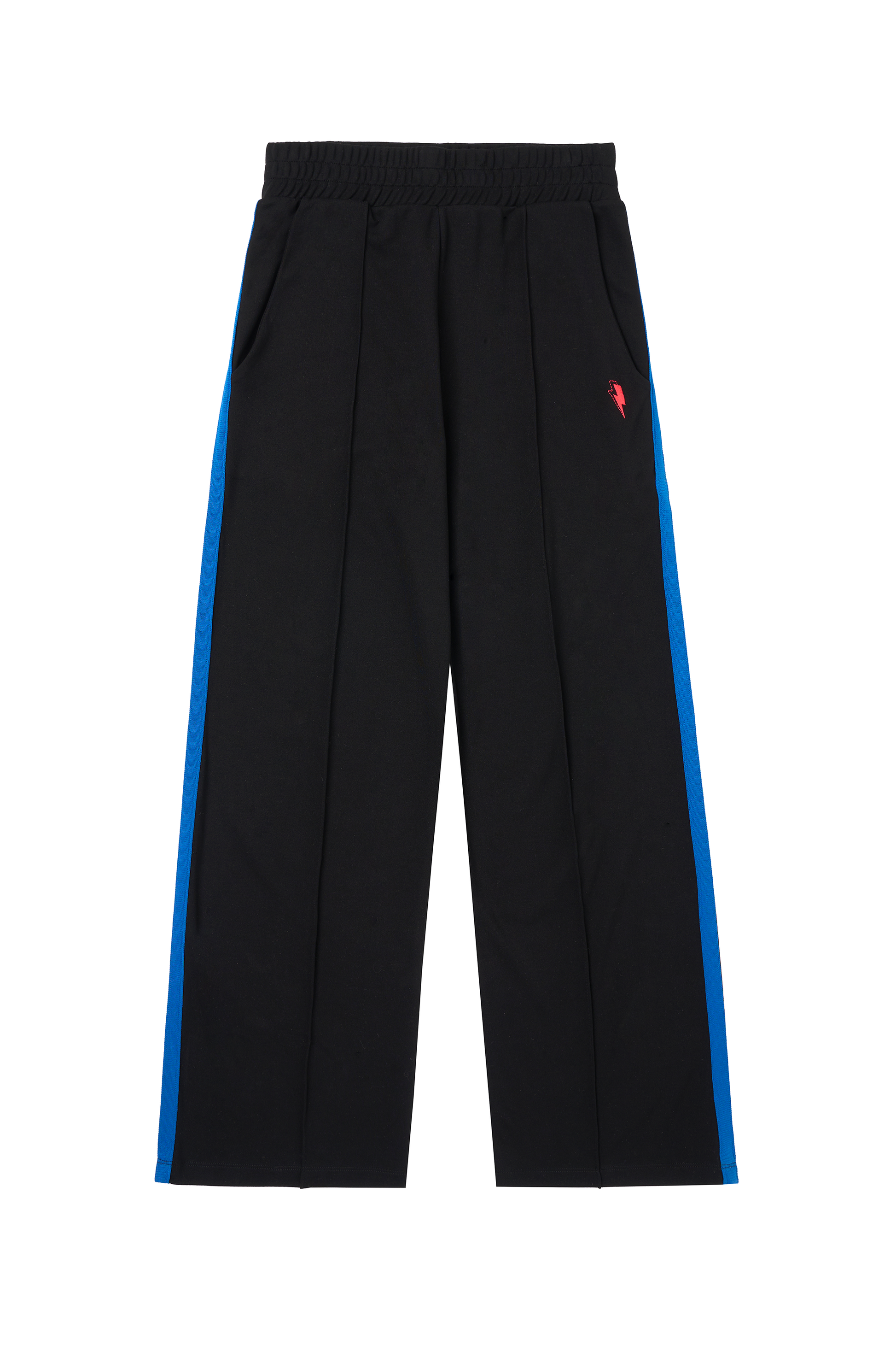 Black Side Stripe Wide Leg Jersey Trousers