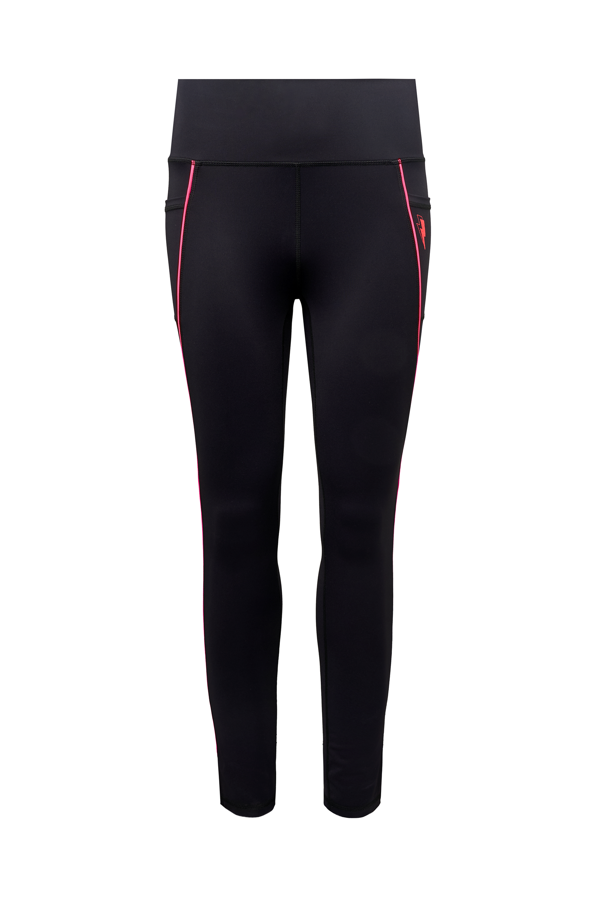 Black with Neon Piping Full Length Active Leggings
