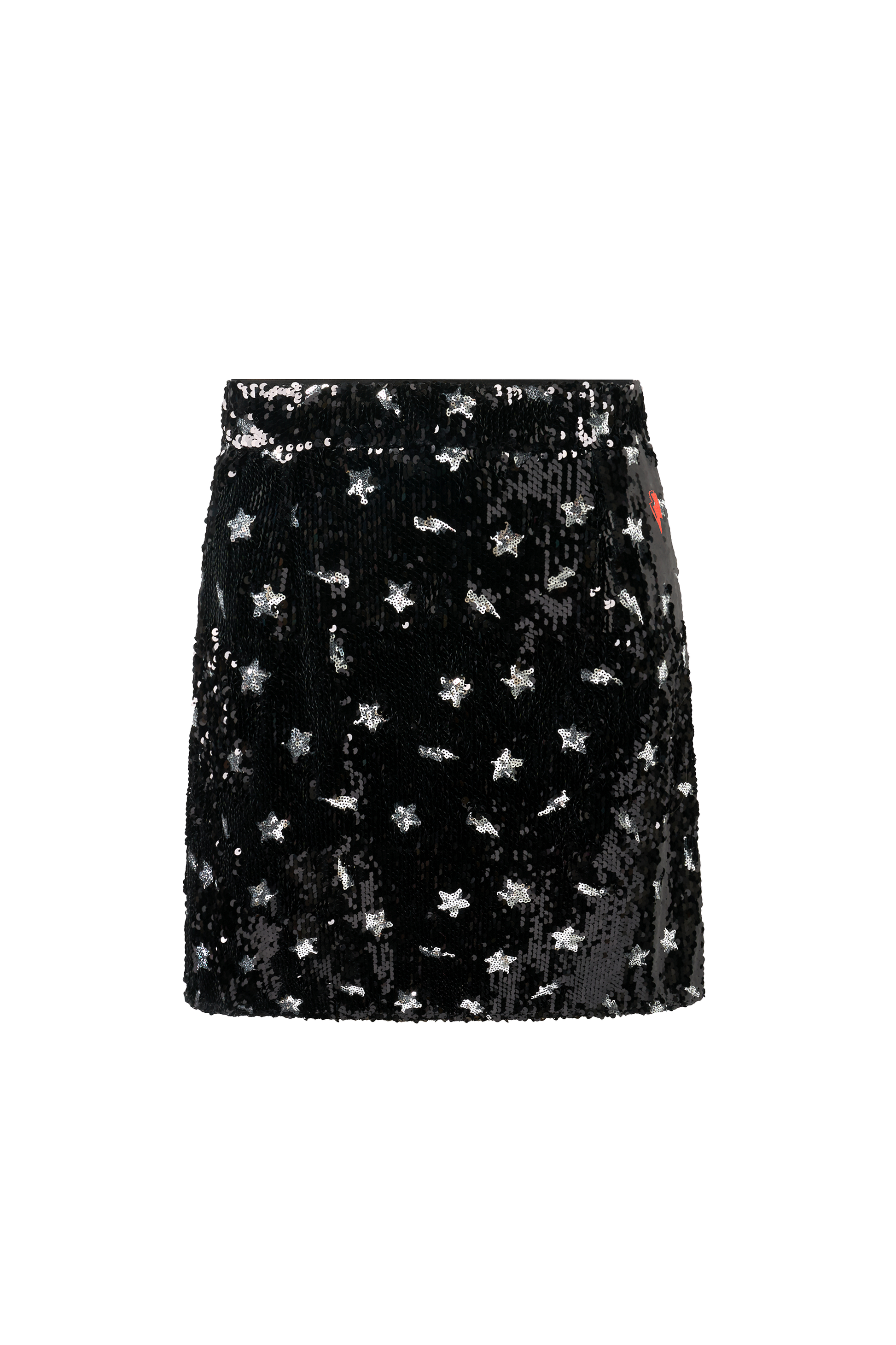 Black with Silver Star Sequin Mini Skirt