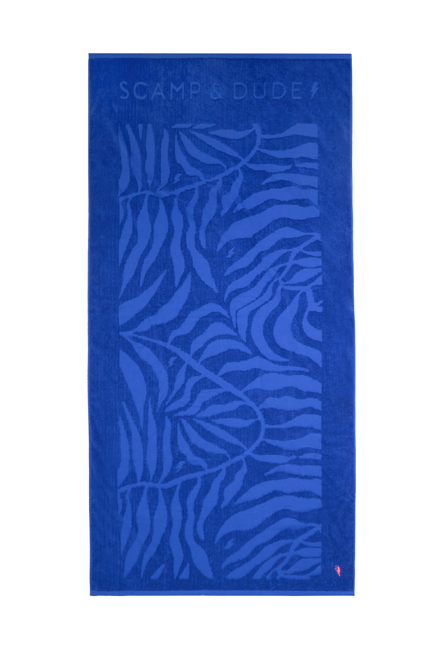 Blue Palm Print Beach Towel