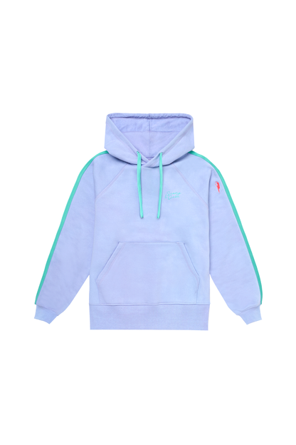 Blue with Turquoise Colourblock Relaxed Hoodie