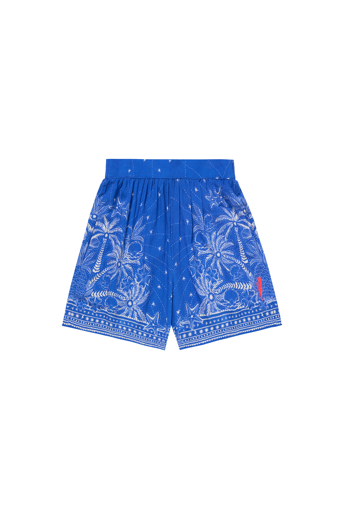 Blue & White Sundream Tropical Placement Print Shorts