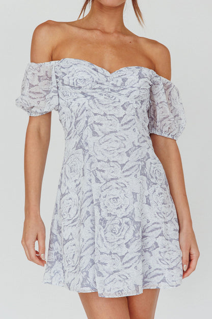 Summer To Remember Lace-Up Back Dress Floral Ink