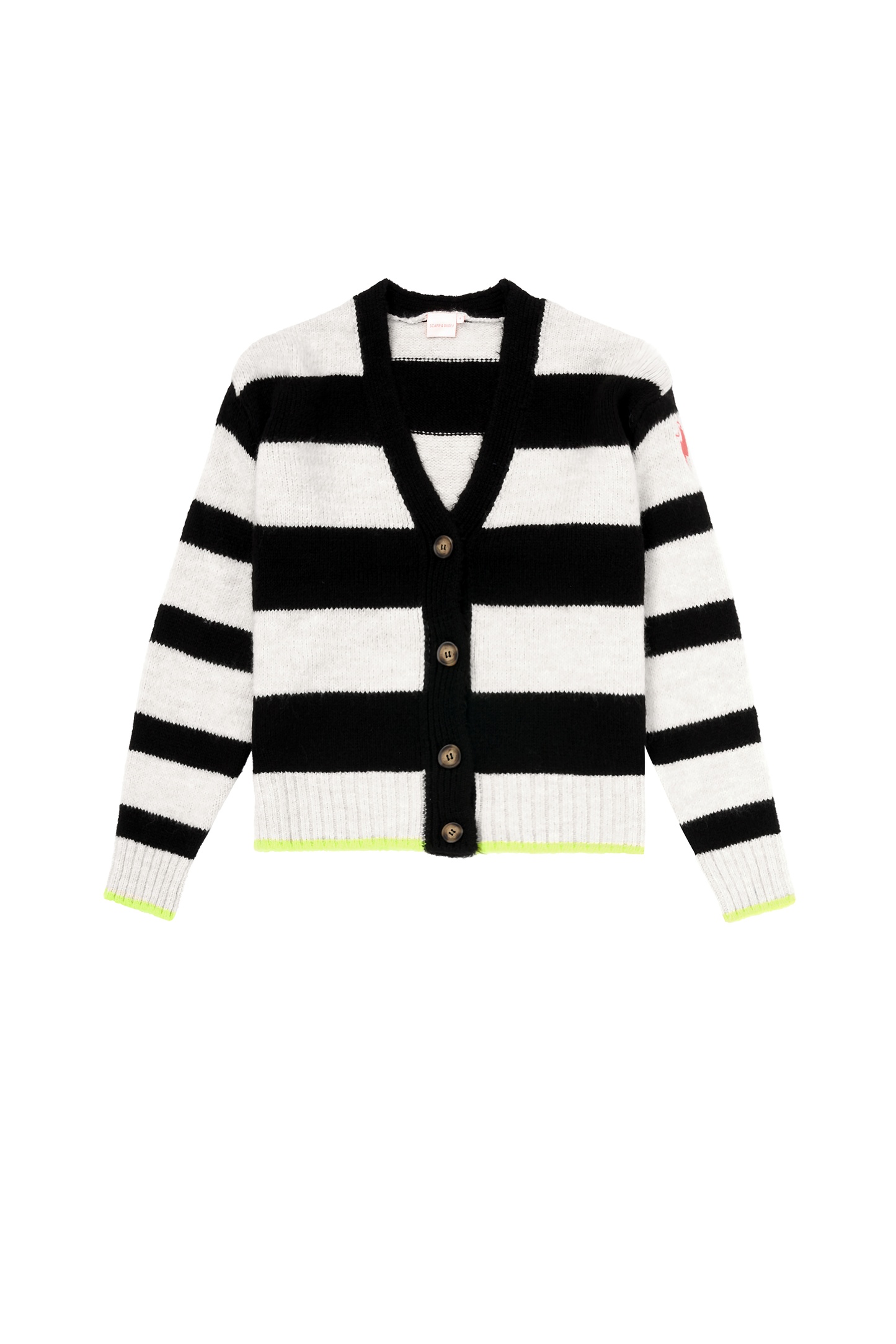 Cream with Black Bold Stripe Cardigan