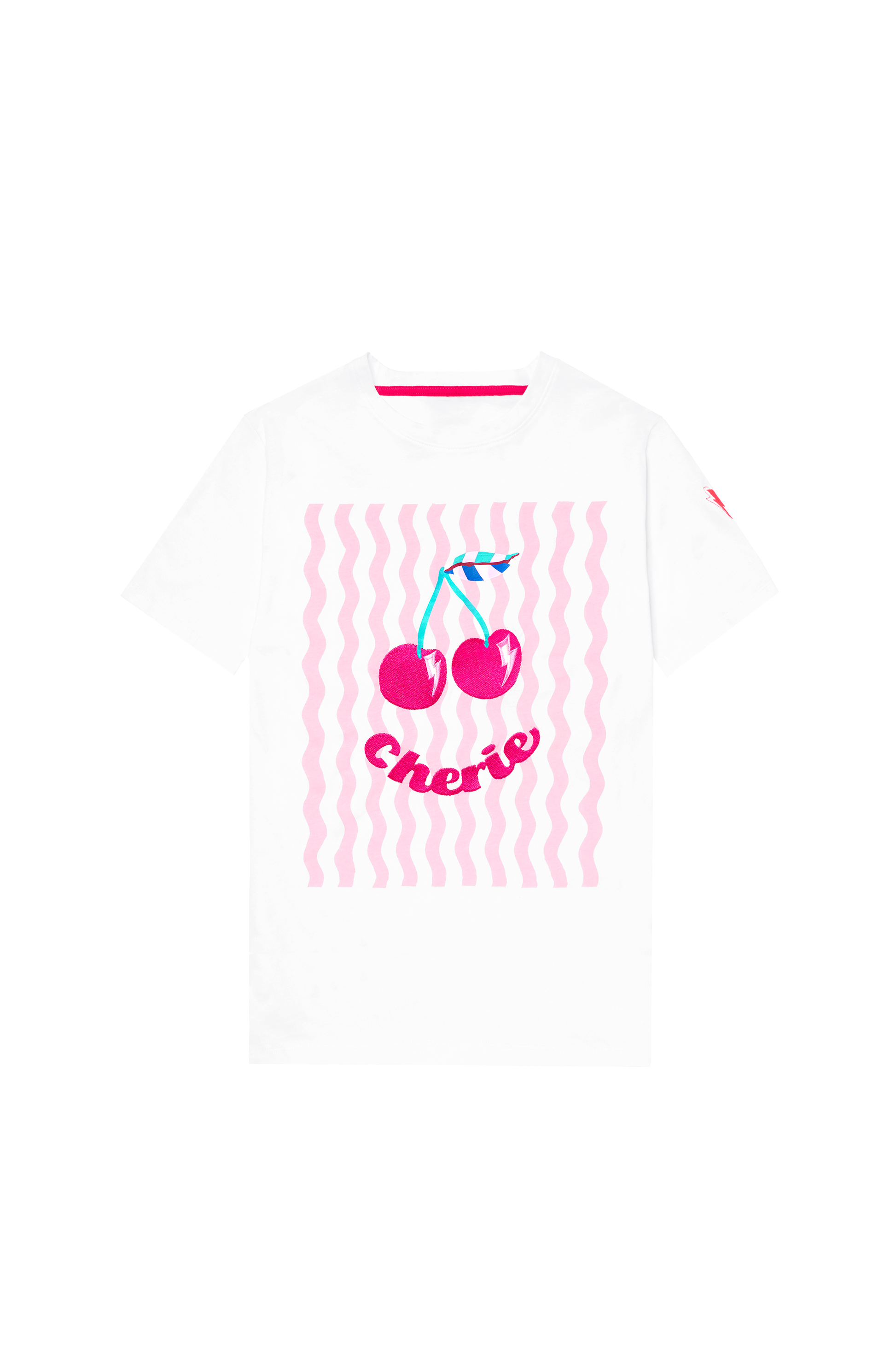 White Cherry Print T-Shirt