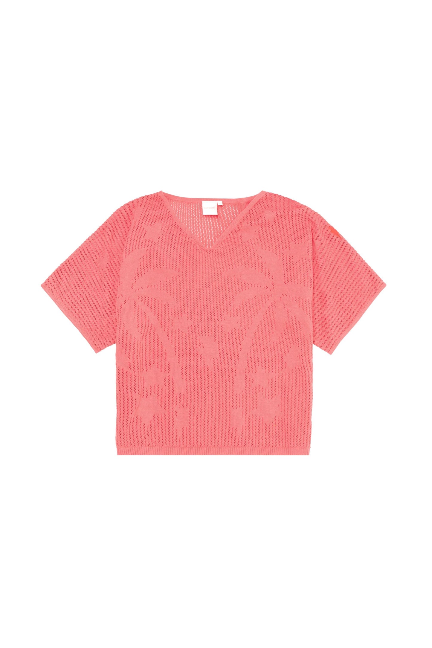 Coral Palm Knitted Crochet Jumper