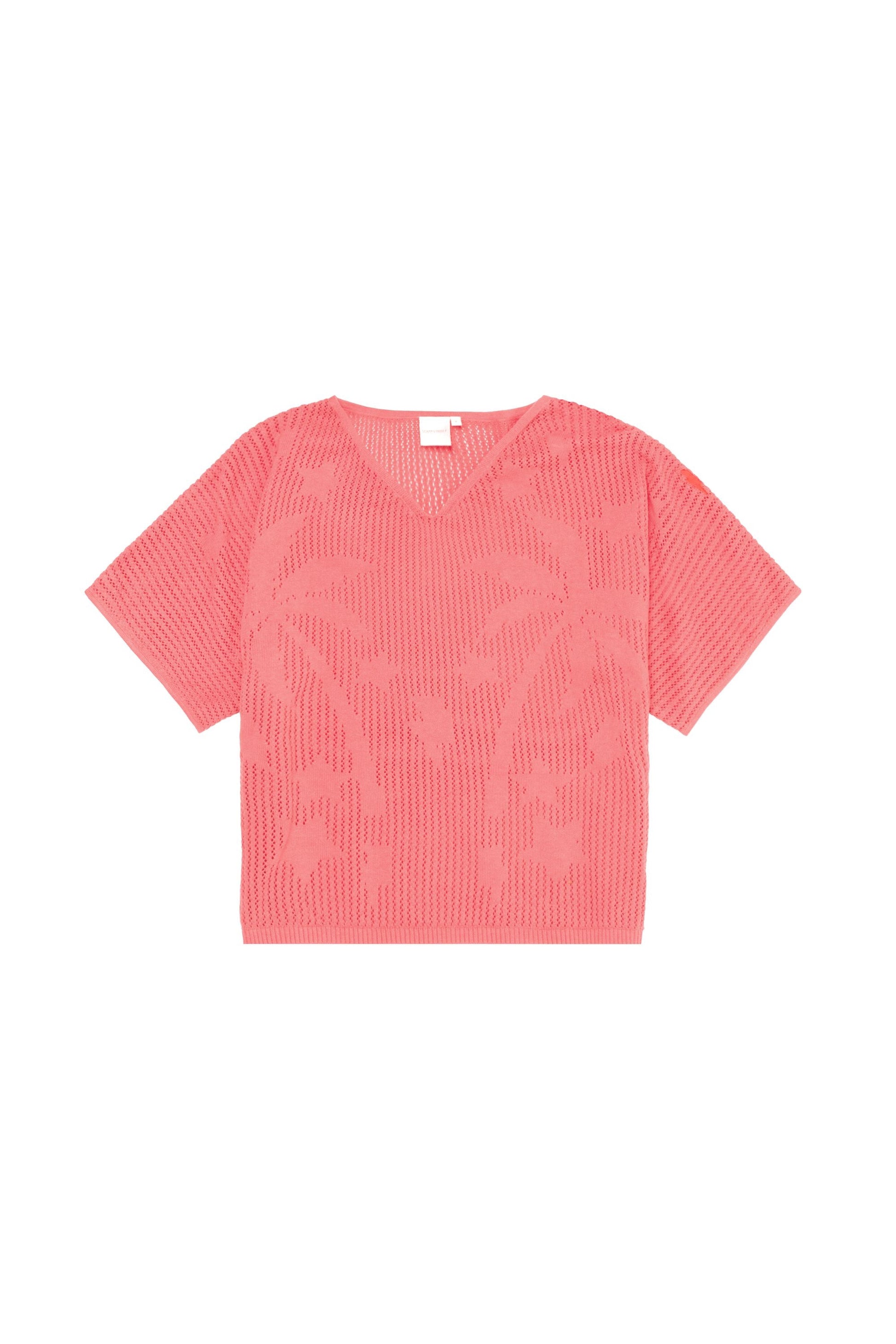 Coral Palm Knitted Crochet Jumper