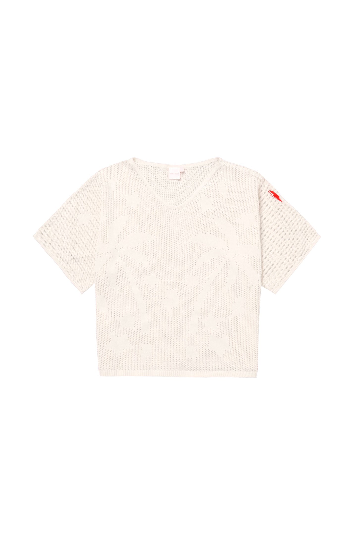 Cream Palm Knitted Crochet Jumper