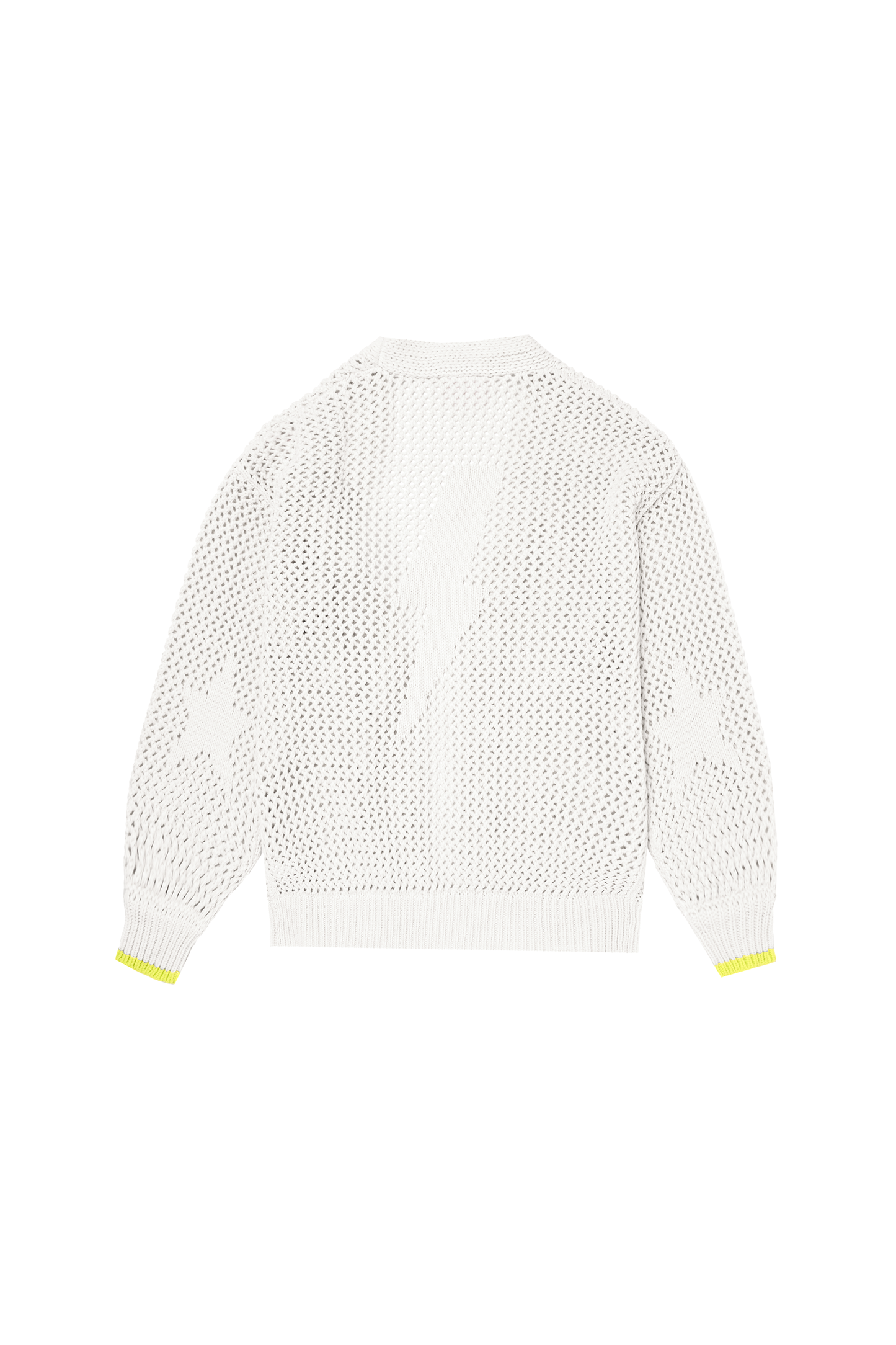 Cream Star and Lightning Bolt Knitted Crochet Cardigan