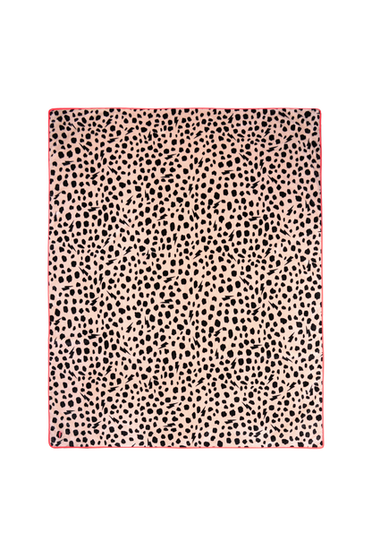 Cream with Black Cheetah Faux Fur Blanket