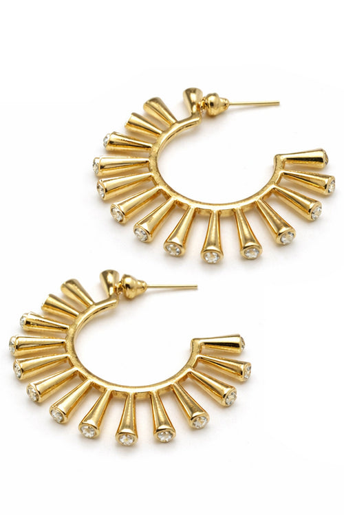 Solana Gold Rhinestone Sunburst Earrings