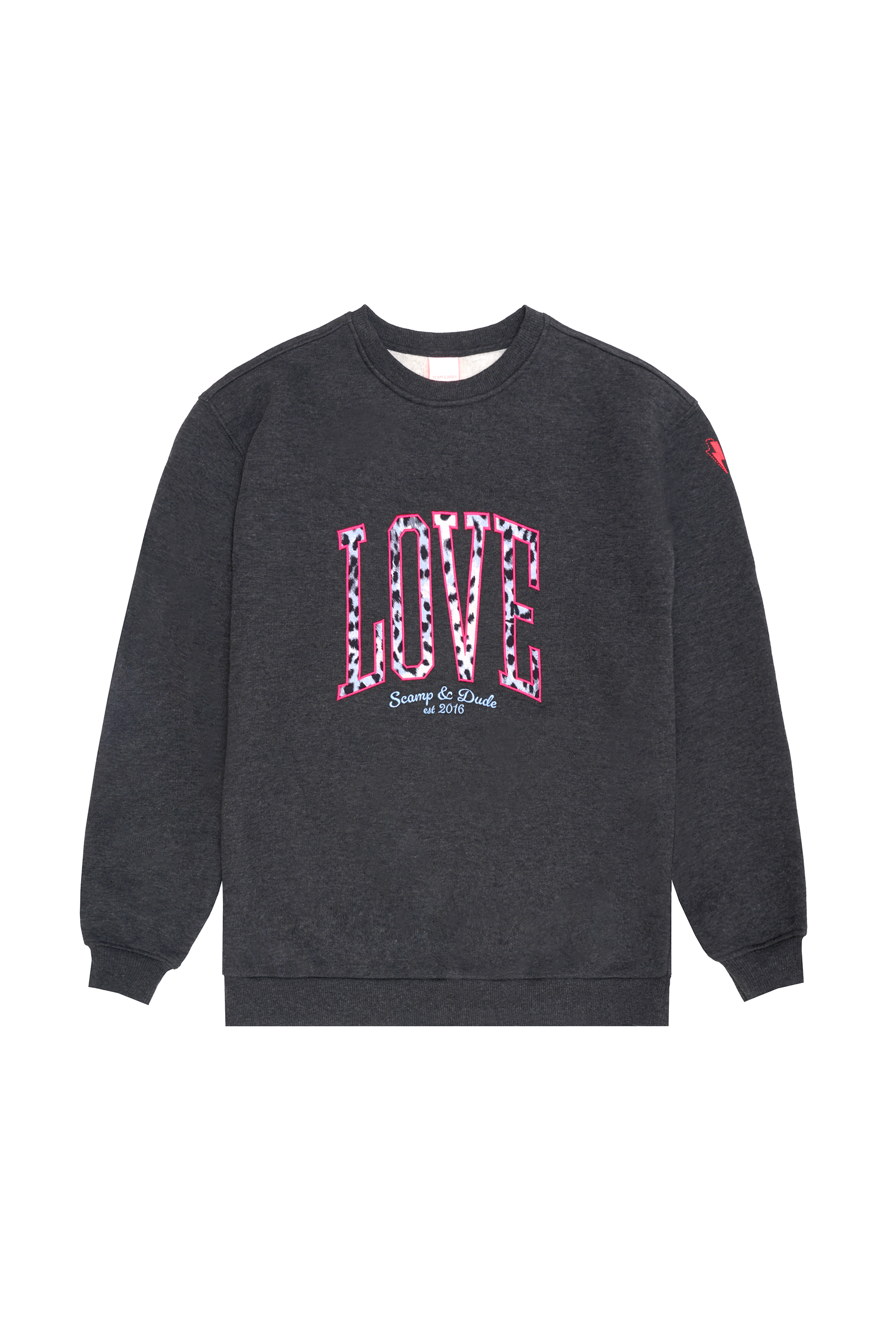 Dark Grey Love Cheetah Oversized Sweatshirt