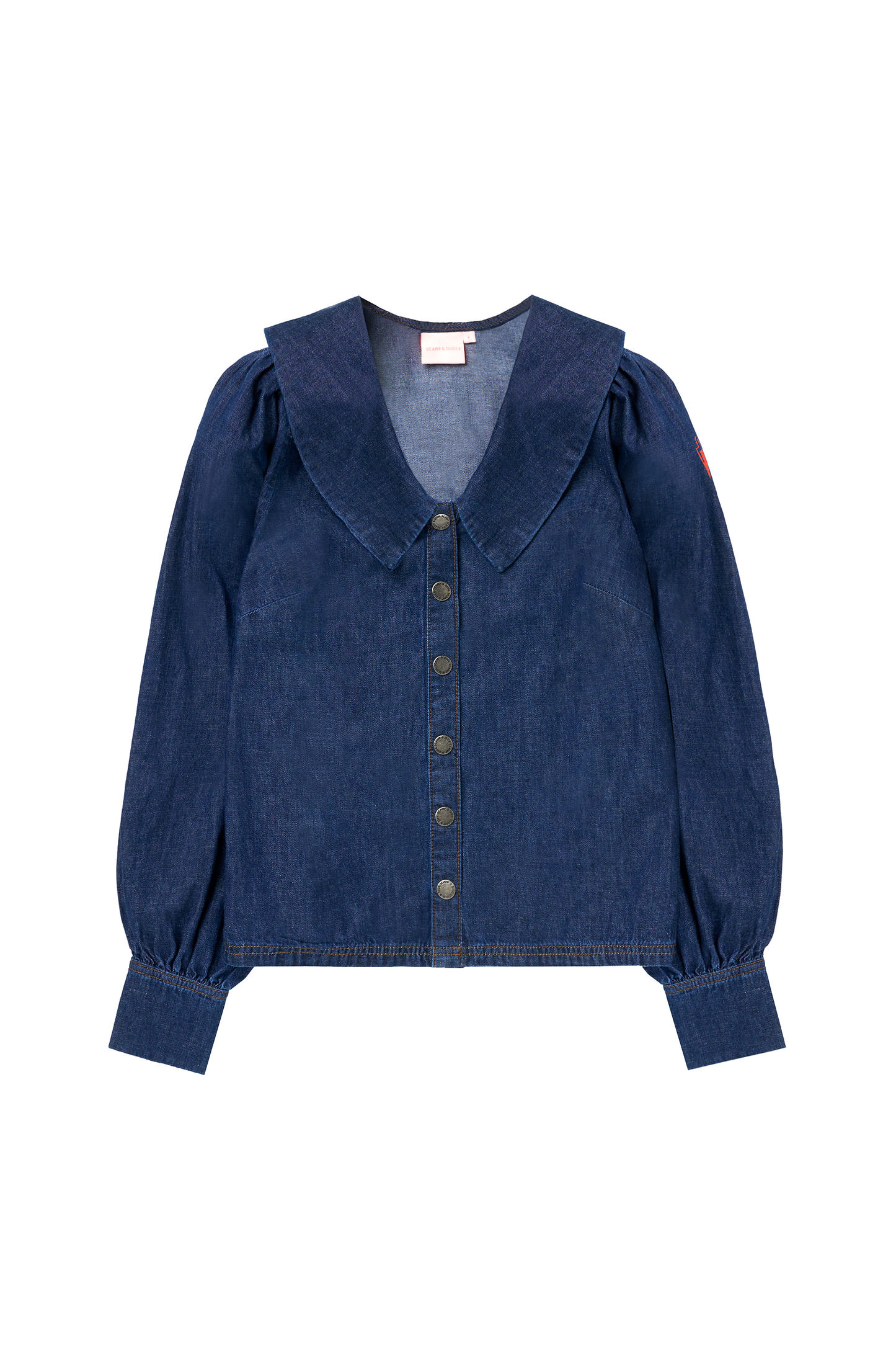 Indigo Denim Collared Blouse