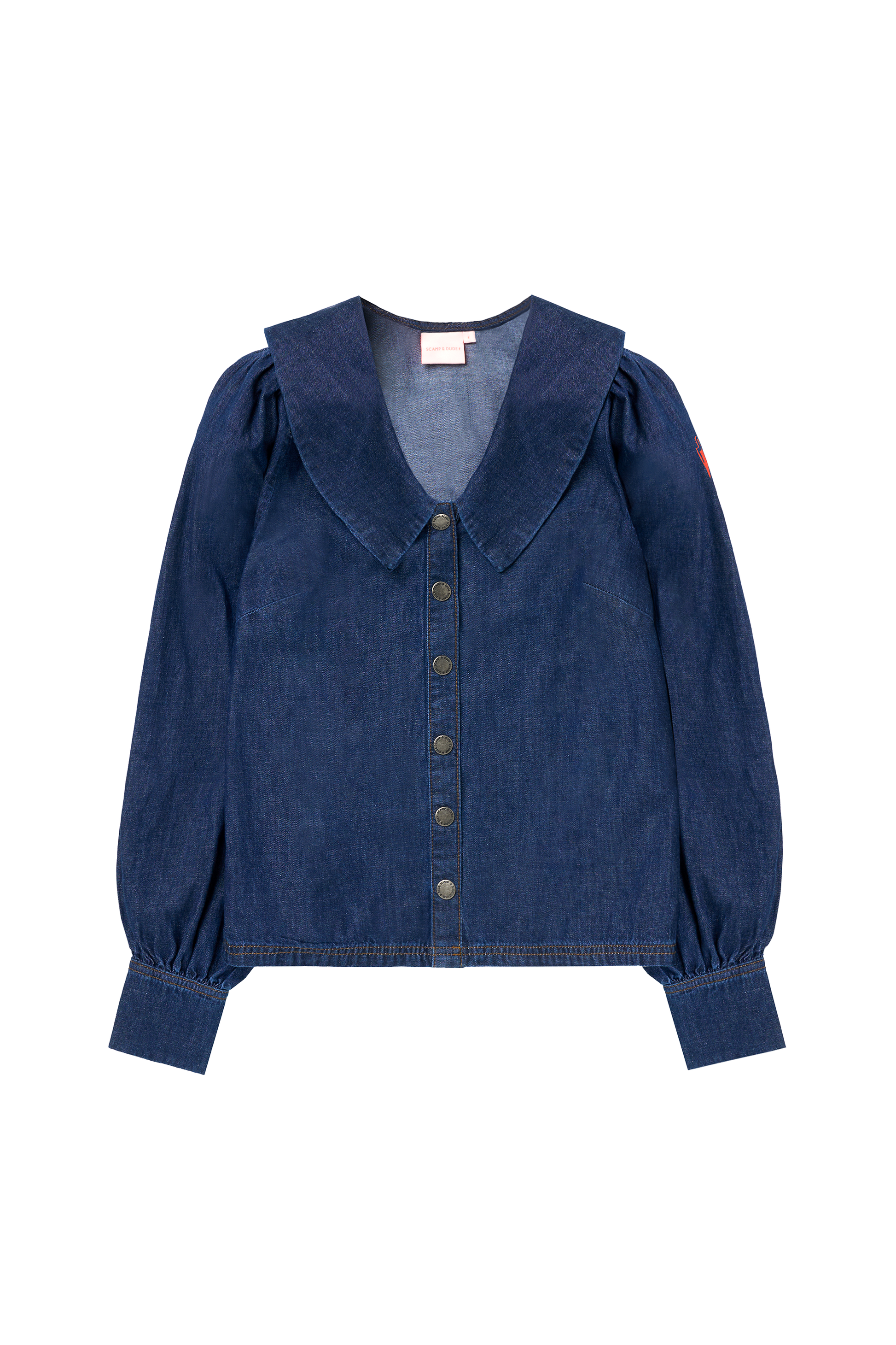 Indigo Denim Collared Blouse