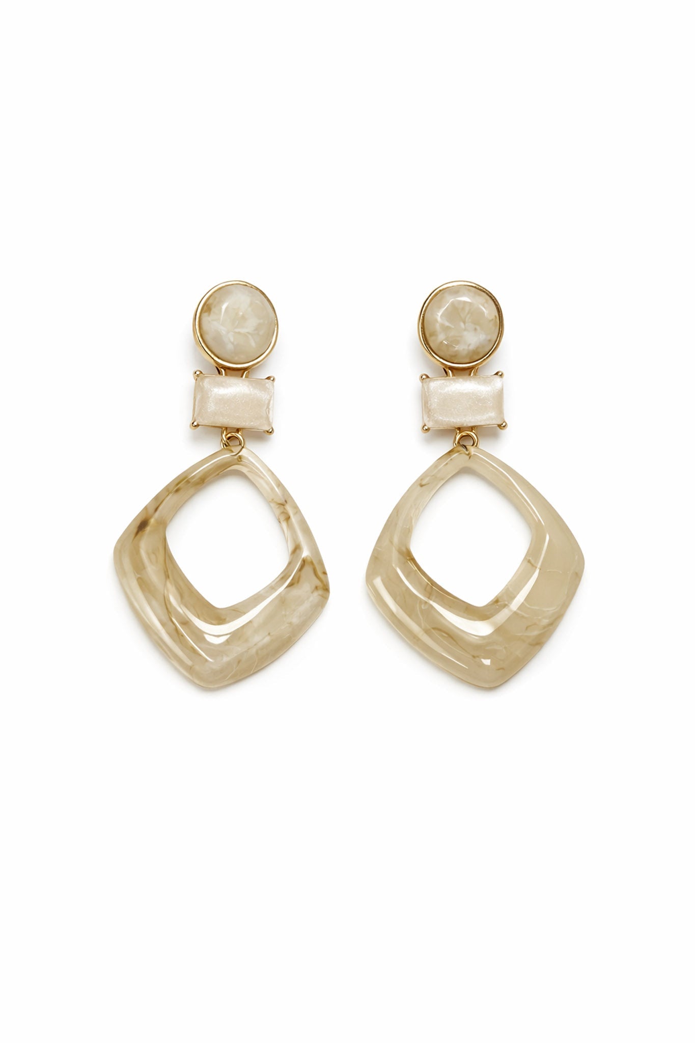 Calabasas Marble Resin Geometric Dangle Earrings