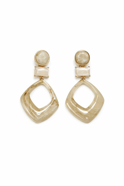 Calabasas Marble Resin Geometric Dangle Earrings