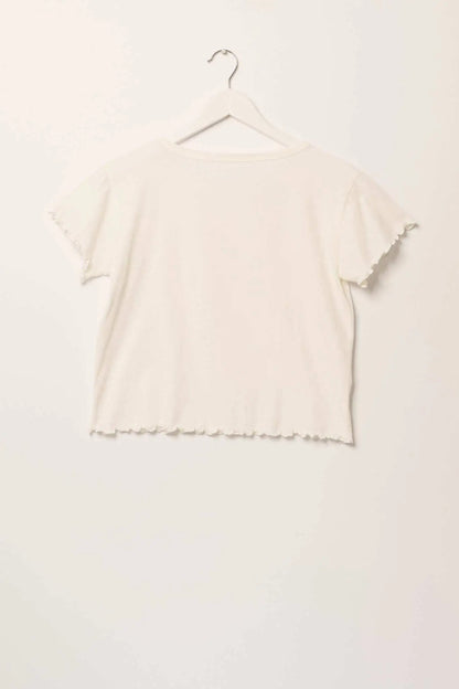 Los Angeles Cropped Lettuce-Edge Graphic Baby Tee