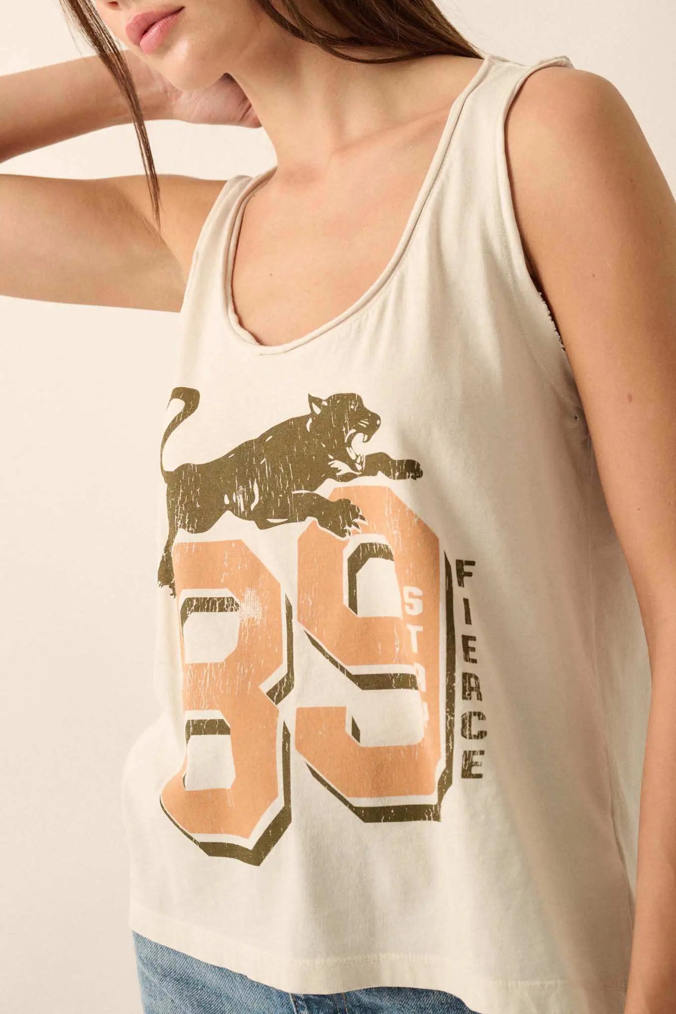 Panther '89 Raw-Edge Graphic Tank Top