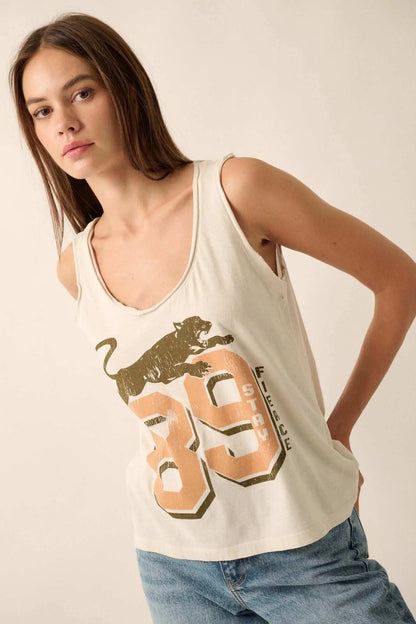 Panther '89 Raw-Edge Graphic Tank Top