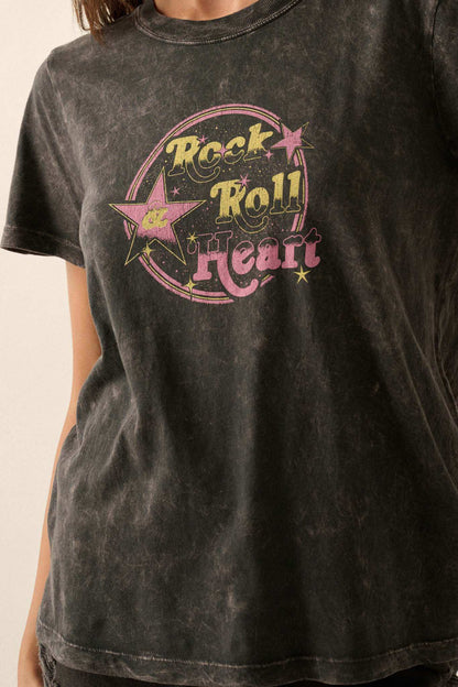 Rock & Roll Heart Vintage-Wash Graphic Tee