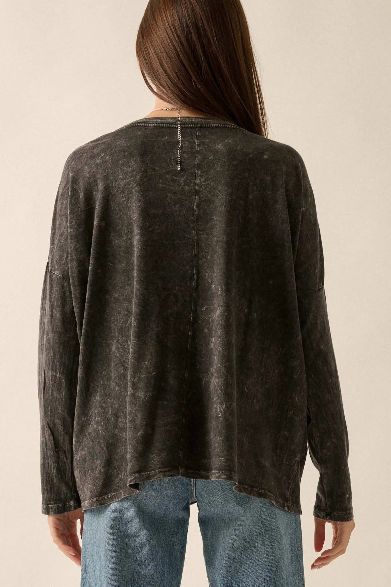 Lover Vintage-Print Long-Sleeve Graphic Tee