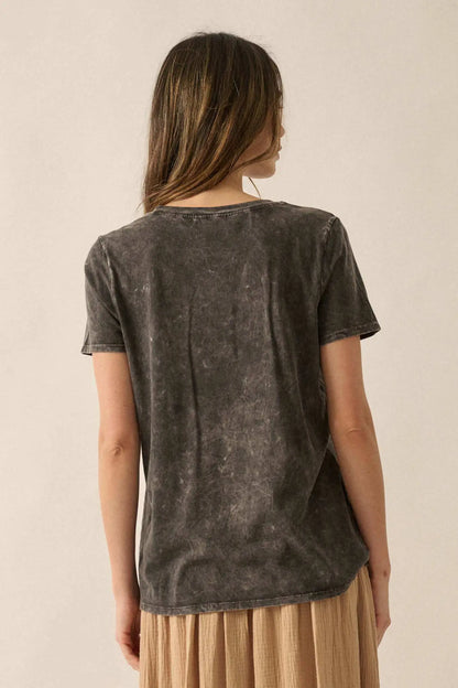 Lover Vintage-Wash Floral Graphic Tee