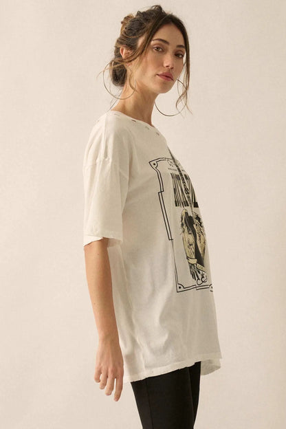 Rock & Roll Angel Guitar Distressed Graphic Tee