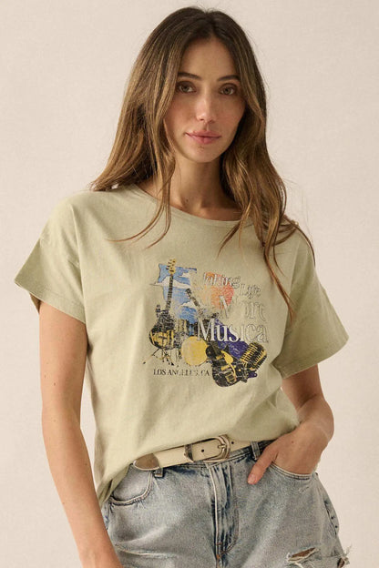 Making Life More Musical Vintage-Wash Graphic Tee