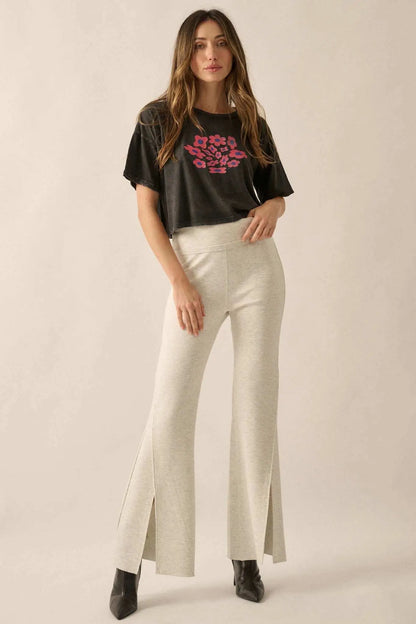 Fun Flowers Vintage-Wash Cropped Graphic Tee