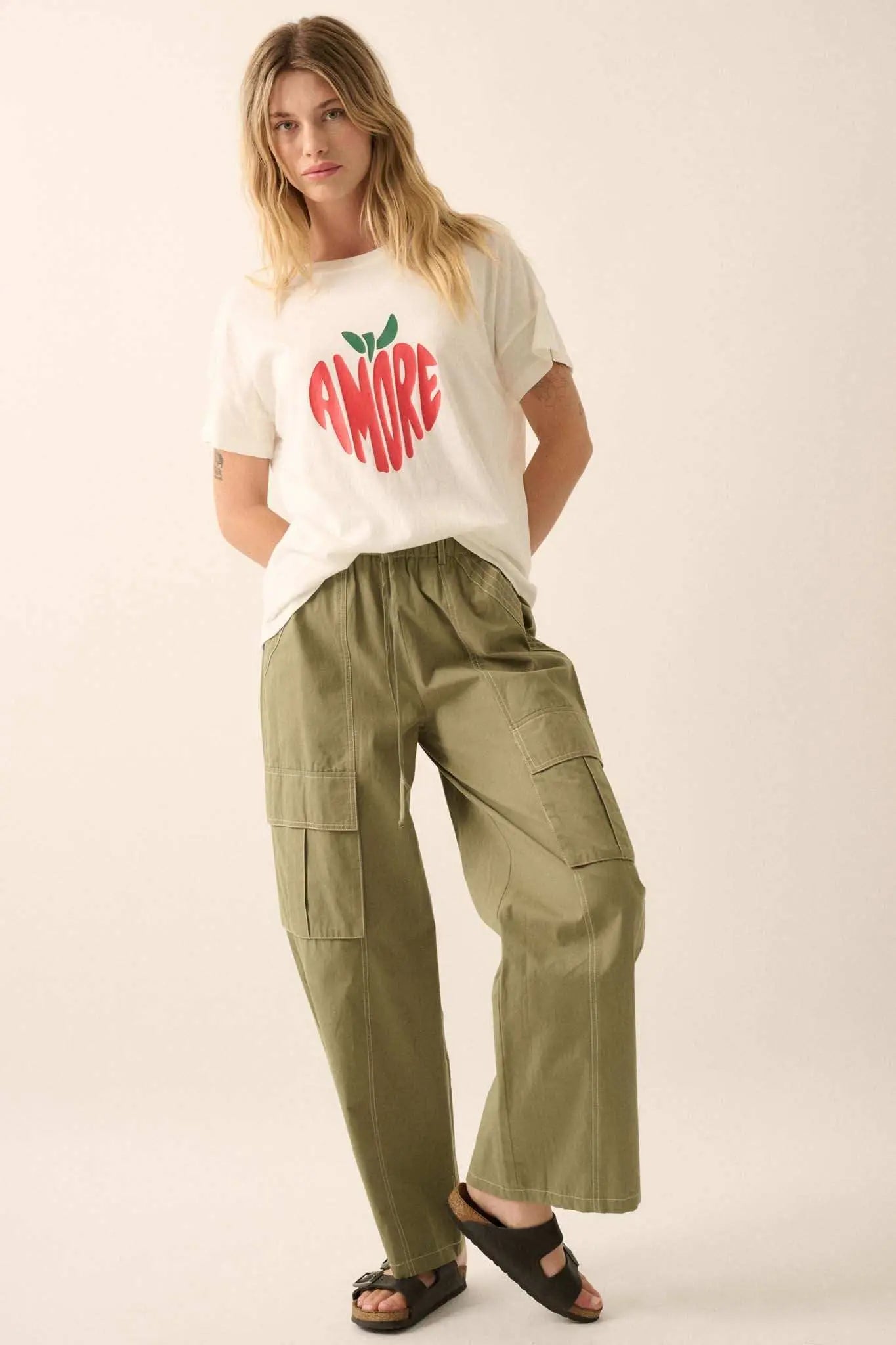 Amore Garment-Wash Fruit Graphic Tee