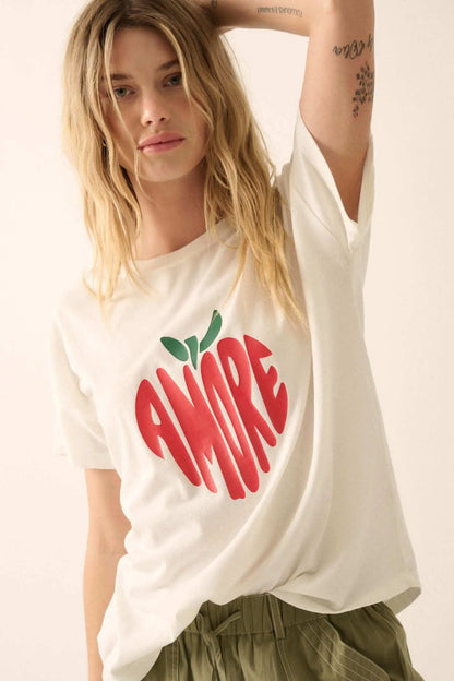Amore Garment-Wash Fruit Graphic Tee