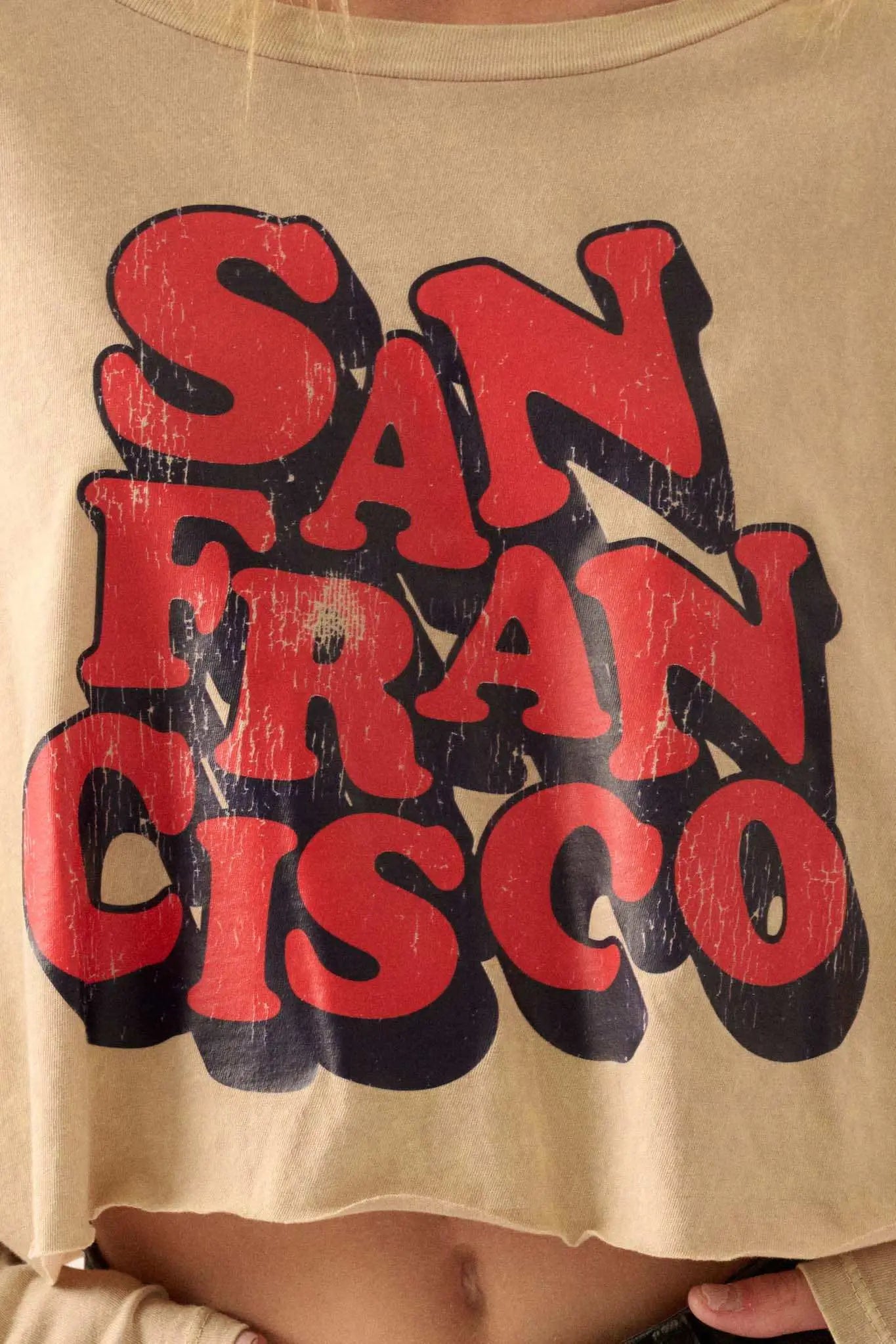San Francisco Cropped Long-Sleeve Graphic Tee