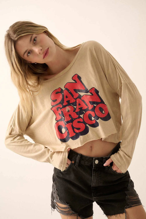 San Francisco Cropped Long-Sleeve Graphic Tee