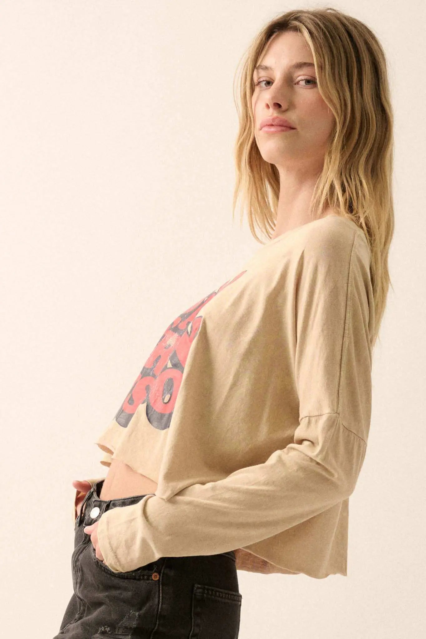 San Francisco Cropped Long-Sleeve Graphic Tee