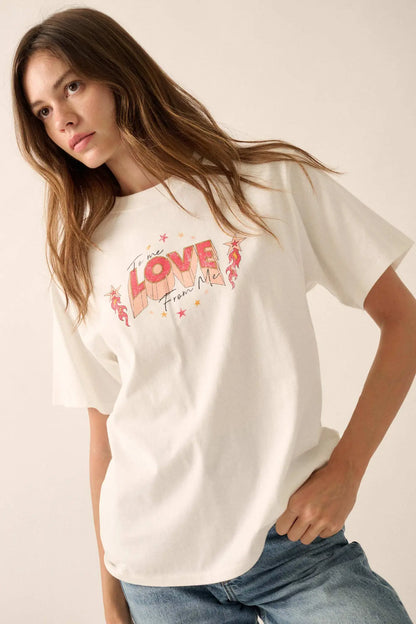 Love From Me Vintage-Print Graphic Tee