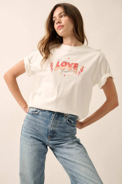 Love From Me Vintage-Print Graphic Tee