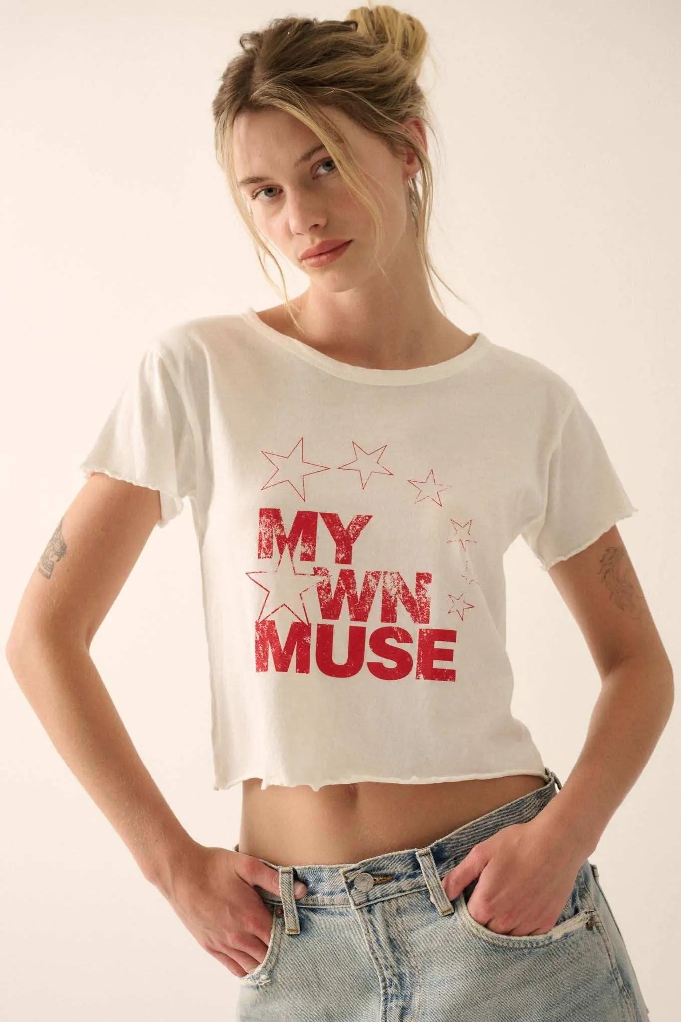 My Own Muse Cropped Graphic Baby Tee