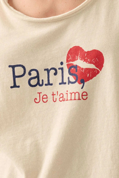 Paris Je T'aime Raw-Edge Graphic Tank top
