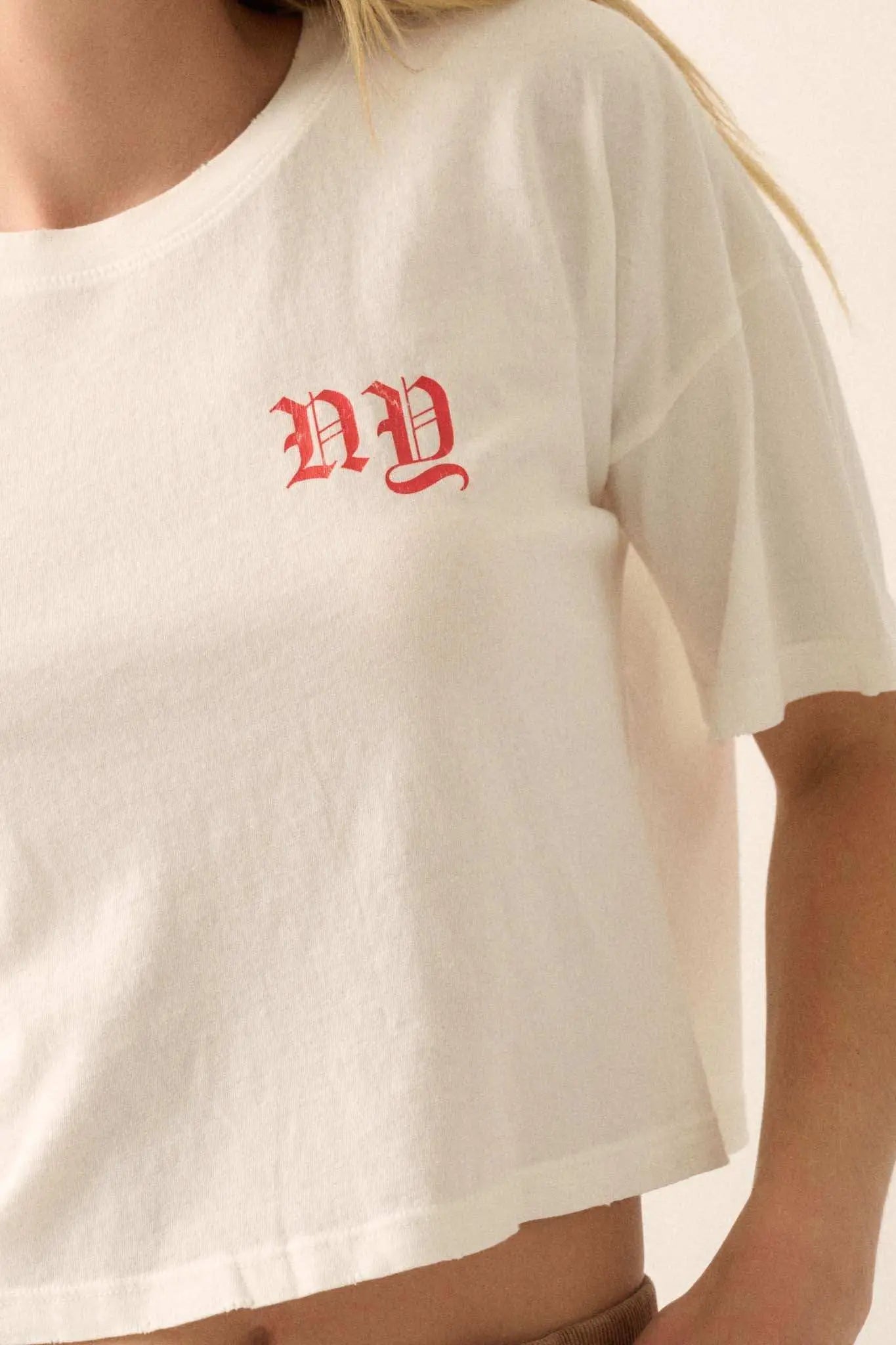 Love New York Back-Print Cropped Graphic Tee