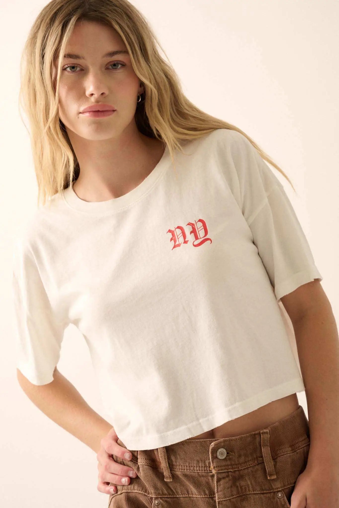 Love New York Back-Print Cropped Graphic Tee