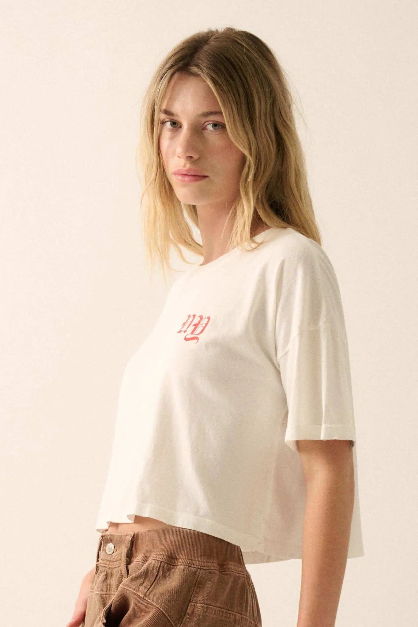 Love New York Back-Print Cropped Graphic Tee