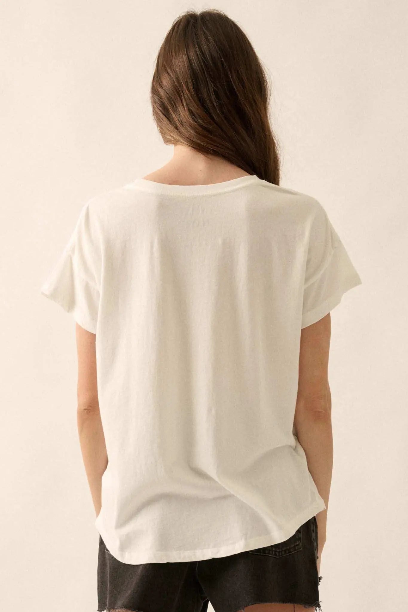Les Femmes Vintage-Print Graphic Tee