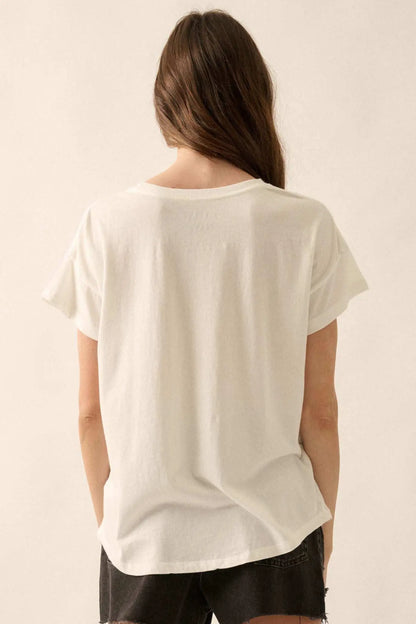 Les Femmes Vintage-Print Graphic Tee